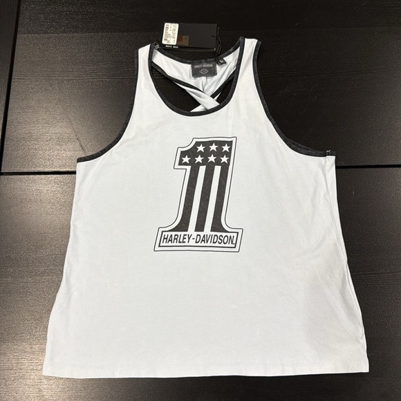 Harley-Davidson Women’s National Anthem Twist Back Tank - Skyway Blue - XL - Picture 4 of 8